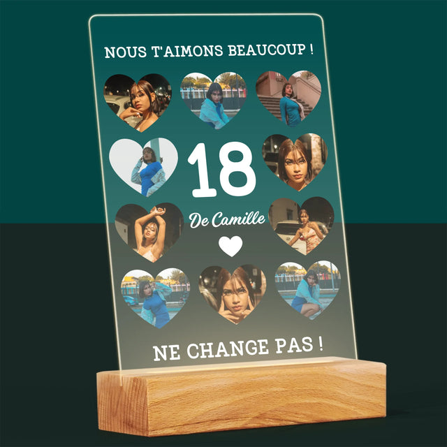 Le Collage Photo: 18 Cœurs - Impression Sur Verre Acrylique