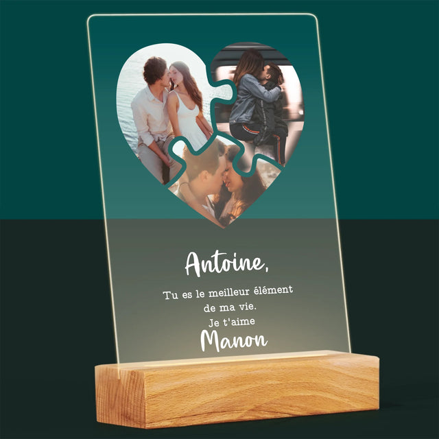 Le Collage Photo: Puzzle De La Saint-Valentin - Impression Sur Verre Acrylique