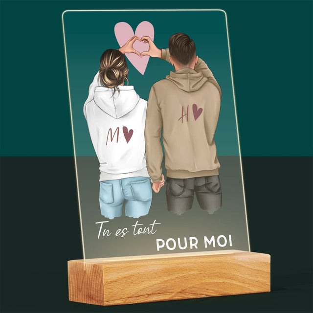 La Création Du Personnage: Couple Cœur - Impression Sur Verre Acrylique