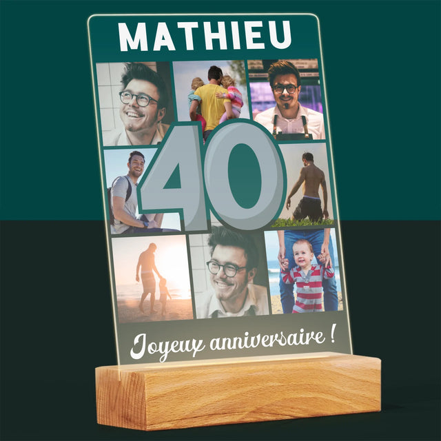 Le Collage Photo: 40 Ans - Impression Sur Verre Acrylique