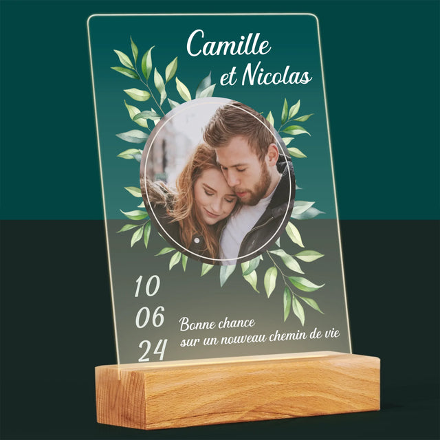 Photo Et Texte: Feuilles De Mariage - Impression Sur Verre Acrylique