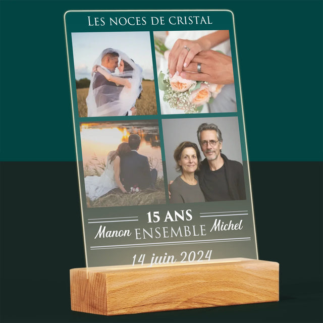 Collage Photo: 15 Ans Ensemble - Impression Sur Verre Acrylique