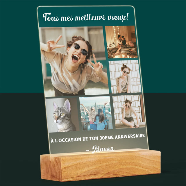 Collage Photo: Collage De Photos D'Anniversaire - Impression Sur Verre Acrylique