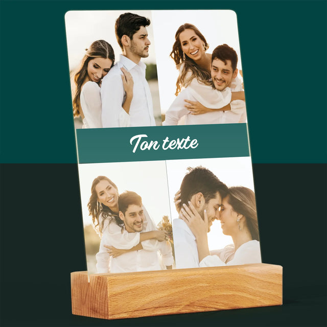 Collage Photo: 4 Photo Et Texte - Impression Sur Verre Acrylique