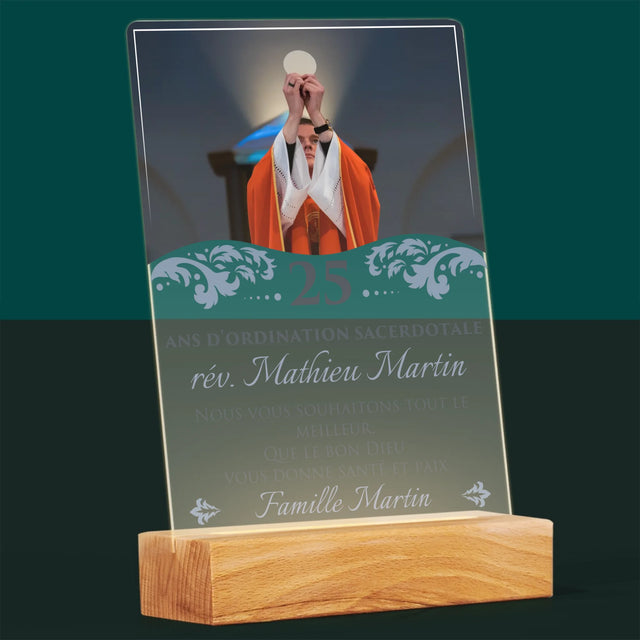 La Photo Et Un Texte: Jubilé De L'Ordination Sacerdotale - Impression Sur Verre Acrylique