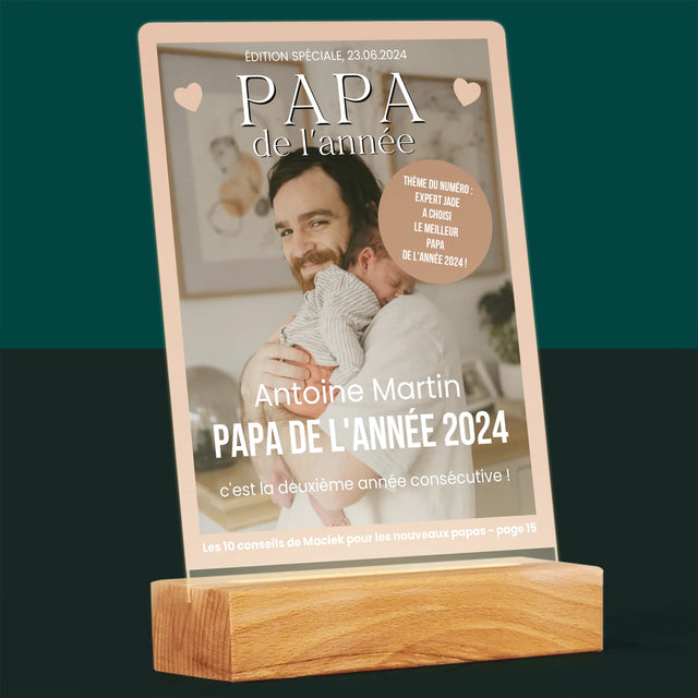 La Couverture De Magazine: Papa De L'Année - Impression Sur Verre Acrylique