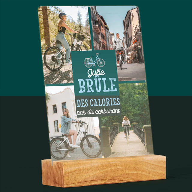 Le Collage Photo: Brûle Des Calories, Pas Du Carburant - Impression Sur Verre Acrylique