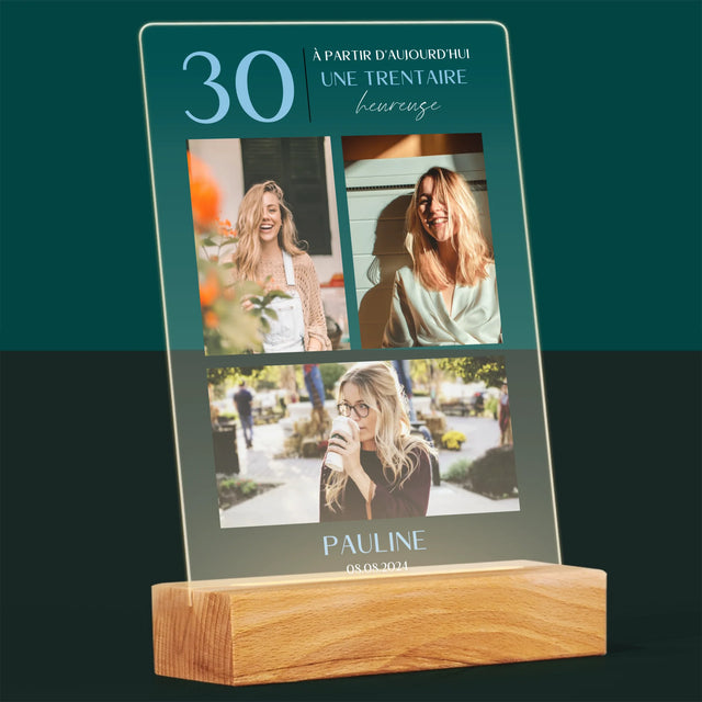 Le Collage Photo: À Partir D'Aujourd'Hui 30 Heureuse - Impression Sur Verre Acrylique