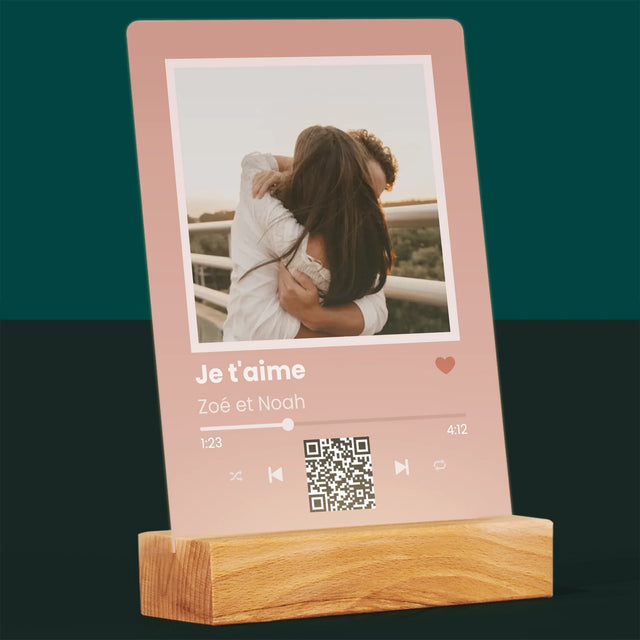 La Photo Et Un Texte: Votre Chanson Avec Un Code - Impression Sur Verre Acrylique