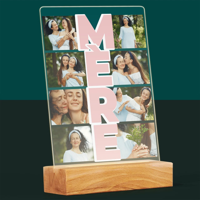 Collage Photo: Maman, Collage De Photos - Impression Sur Verre Acrylique
