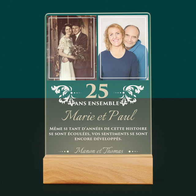 Collage Photo: 25 Ans Ensemble - Impression Sur Verre Acrylique