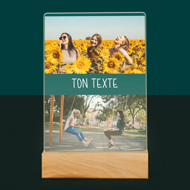 Collage Photo: 2 Photos Et Texte - Impression Sur Verre Acrylique