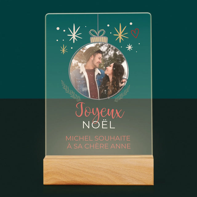 La Photo Et Un Texte: Joyeux Noël, Boule - Impression Sur Verre Acrylique