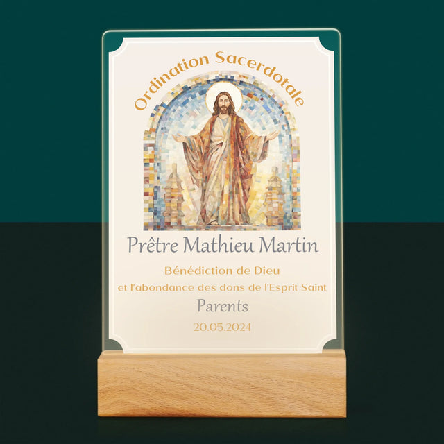 Le Prénom Et Un Texte: Ordination Sacerdotale - Impression Sur Verre Acrylique