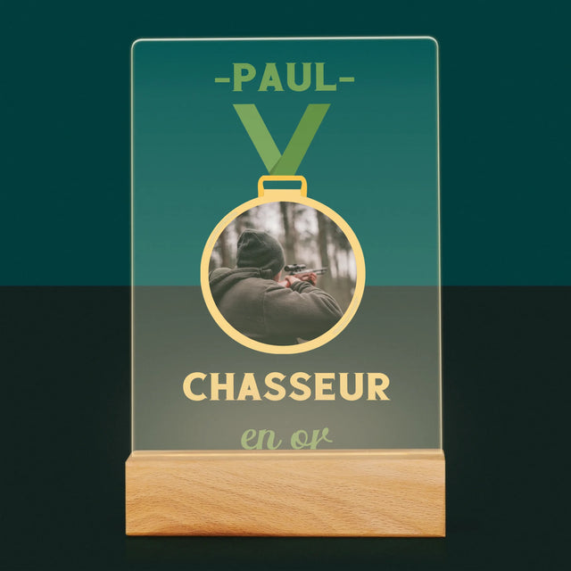 La Photo Et Un Texte: Chasseur En Or - Impression Sur Verre Acrylique