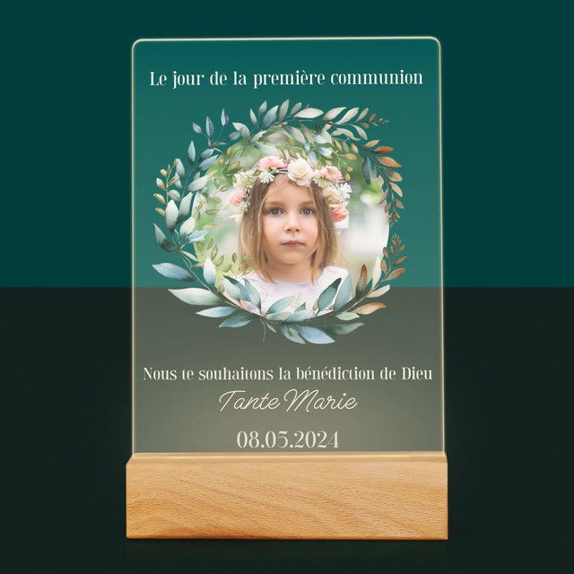 Photo Et Texte: Le Jour De La Première Communion - Impression Sur Verre Acrylique