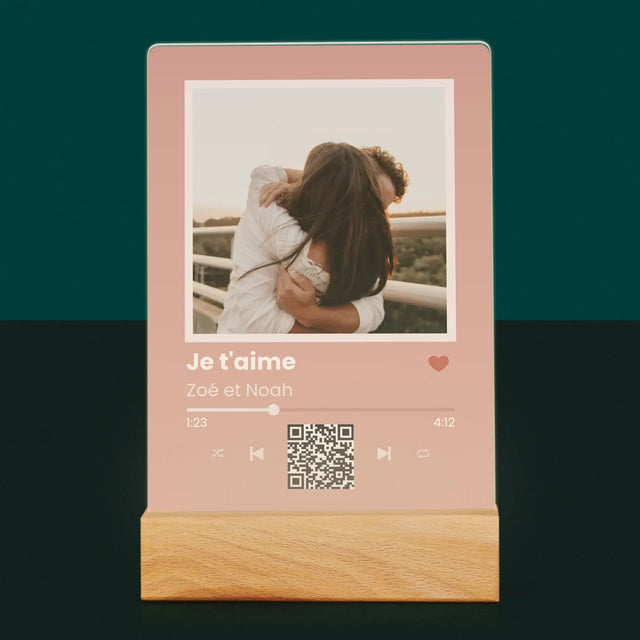 La Photo Et Un Texte: Votre Chanson Avec Un Code - Impression Sur Verre Acrylique