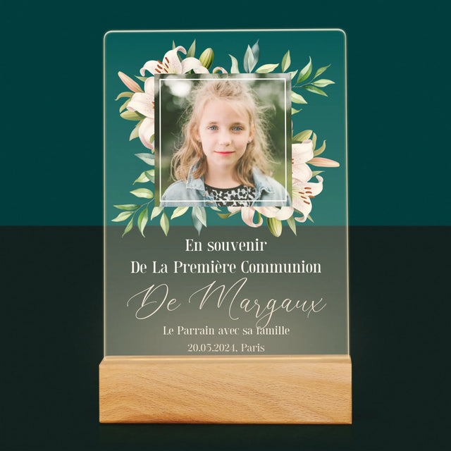 Photo Et Texte: En Souvenir De La Première Communion - Impression Sur Verre Acrylique