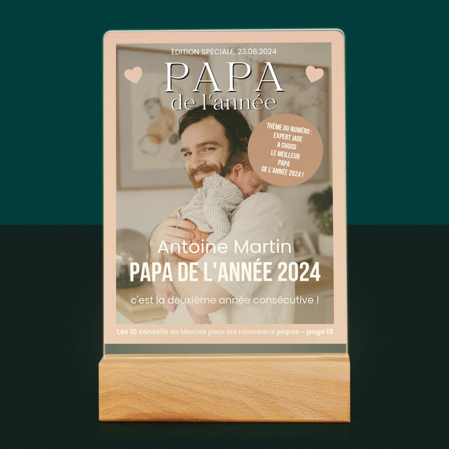 La Couverture De Magazine: Papa De L'Année - Impression Sur Verre Acrylique