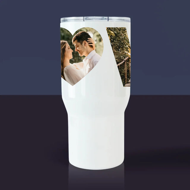 Collage Photo De Lettre: Love De Tes Photos - Mug De Voyage 650 Ml