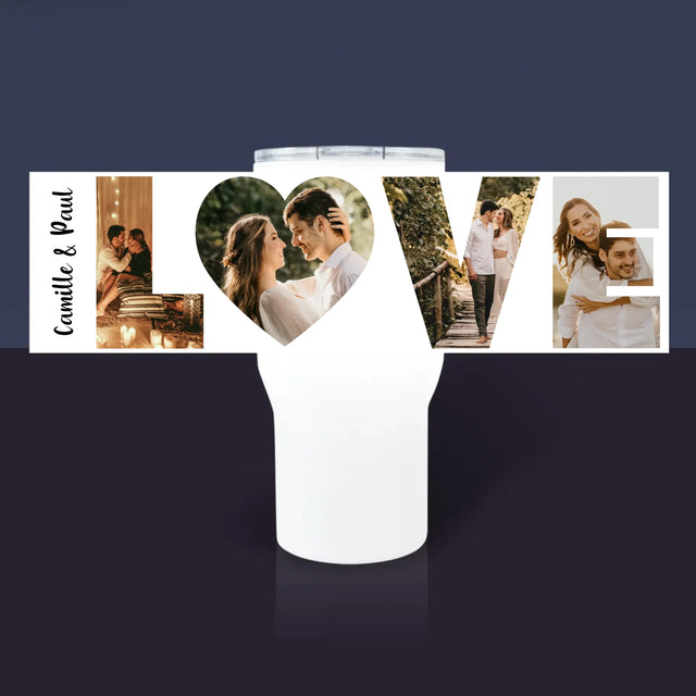 Collage Photo De Lettre: Love De Tes Photos - Mug De Voyage 650 Ml