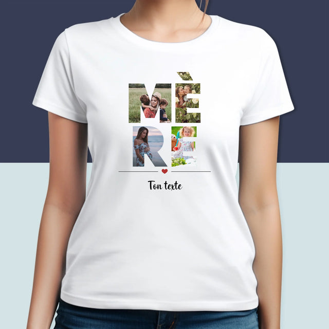 Collage Photo De Lettre: Mère Des Photos - T-Shirt Pour Femmes