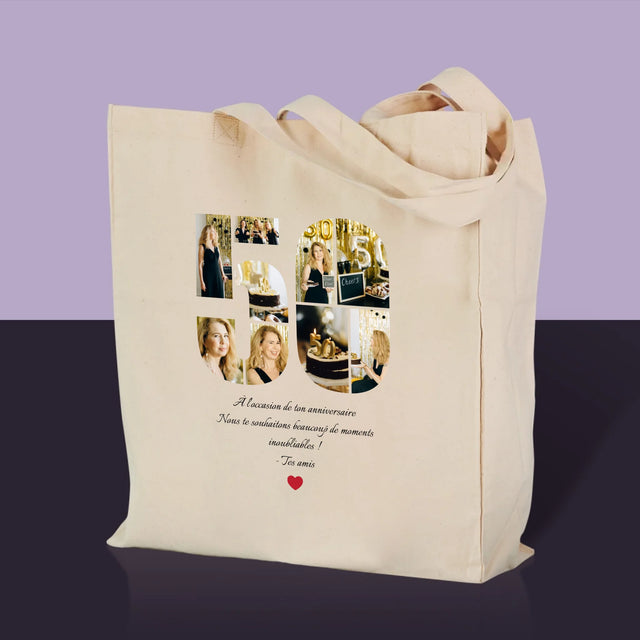 Forme Des Photos: 50 Anniversaire Vœux - Sac En Toile