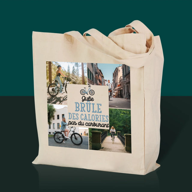 Le Collage Photo: Brûle Des Calories, Pas Du Carburant - Sac En Toile