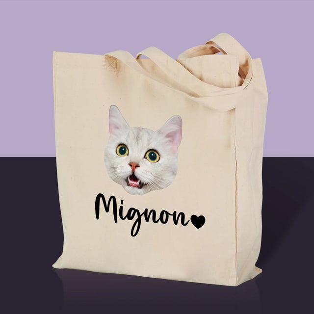 Ton Personnage: La Tête De Votre Chaton - Sac En Toile