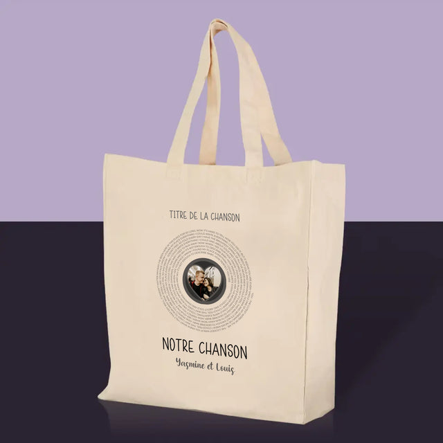 La Photo Et Un Texte: Notre Chanson Avec Les Paroles - Sac En Toile