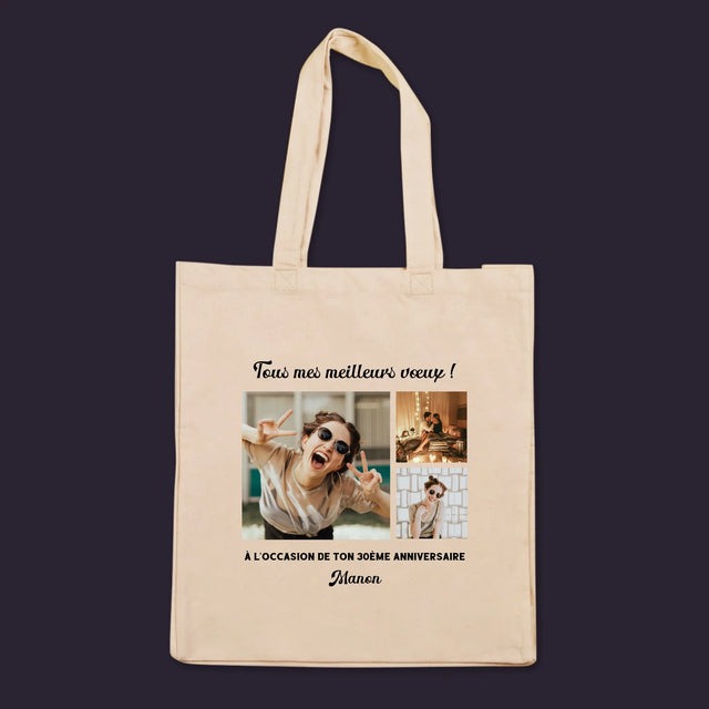 Le Collage Photo: Collage De Photos D'Anniversaire - Sac En Toile