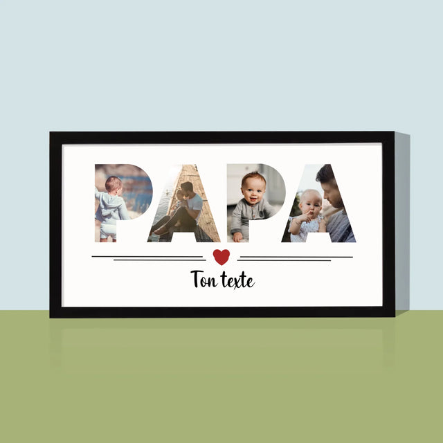 Collage Photo De Lettre: Papa Des Photos - Impression Encadrée 20X40