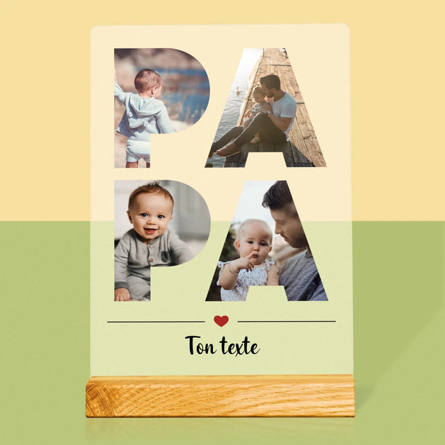 Collage Photo De Lettre: Papa Des Photos - Impression Sur Verre Acrylique