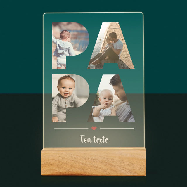 Collage Photo De Lettre: Papa Des Photos - Impression Sur Verre Acrylique