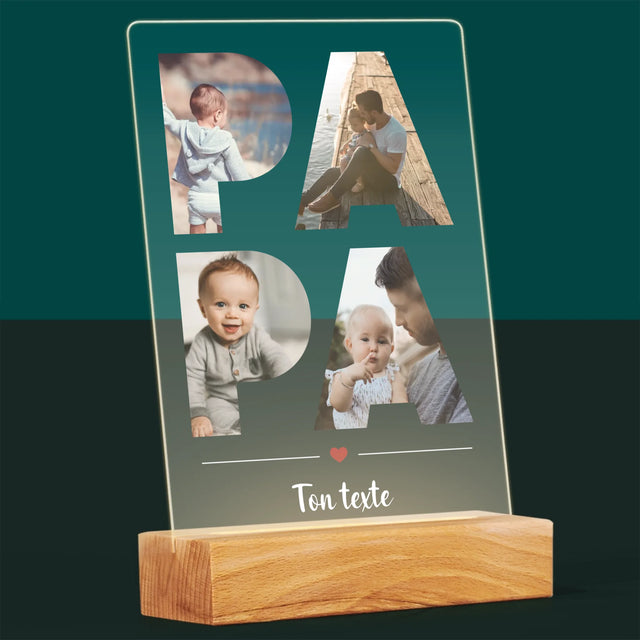 Collage Photo De Lettre: Papa Des Photos - Impression Sur Verre Acrylique
