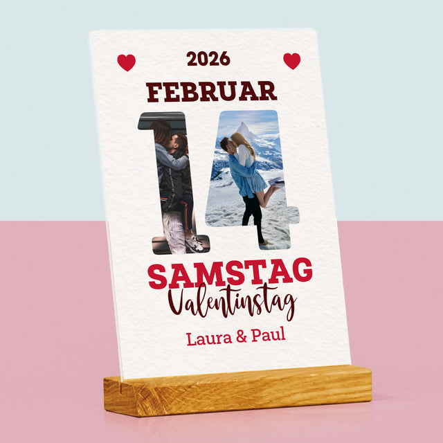 Mot du Jour : Saint-Valentin Page de Calendrier – Impression sur Verre Acrylique | DE