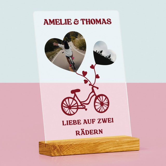Photo collage : L'Amour sur Deux Roues - Impression sur Verre Acrylique | DE