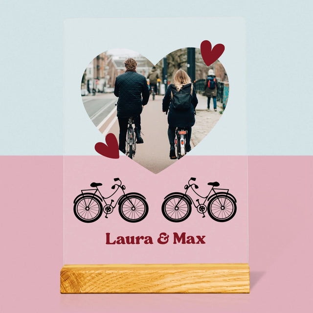 Photo & Caption: Cycling Couple - Impression sur Verre Acrylique | DE