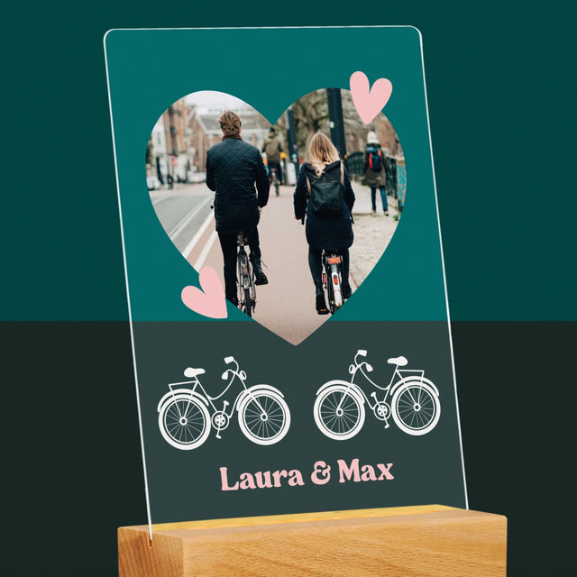 Photo & Caption: Cycling Couple - Impression sur Verre Acrylique | DE