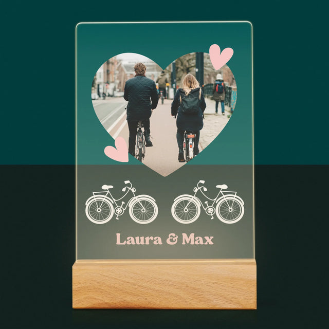 Photo & Caption: Cycling Couple - Impression sur Verre Acrylique | DE