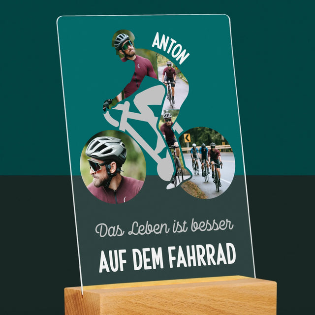 Forme à partir de photos : la vie est meilleure à vélo - impression sur verre acrylique | DE