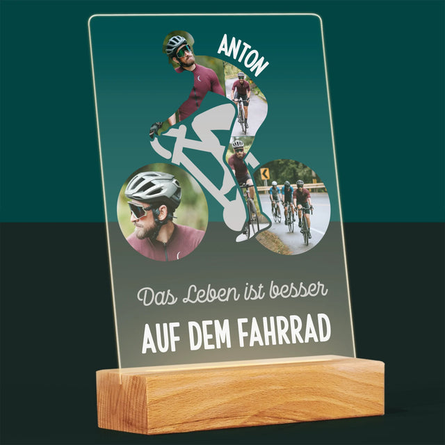 Forme à partir de photos : la vie est meilleure à vélo - impression sur verre acrylique | DE