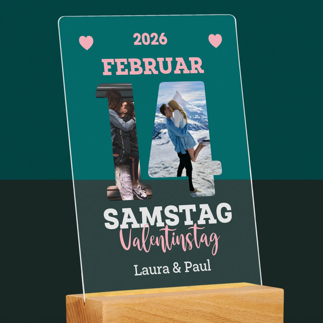 Mot du Jour : Saint-Valentin Page de Calendrier – Impression sur Verre Acrylique | DE