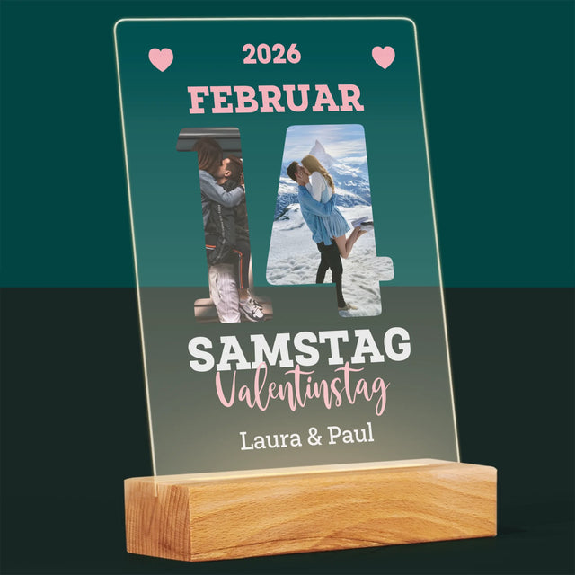 Mot du Jour : Saint-Valentin Page de Calendrier – Impression sur Verre Acrylique | DE