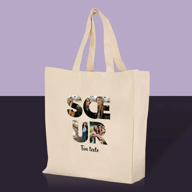 Collage Photo De Lettre: La Sœur De Tes Photos - Sac En Toile