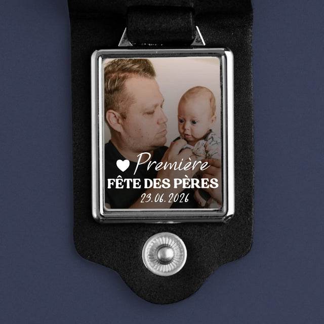 La Photo Et Un Texte: Première Fête Des Pères - Porte-Clés En Cuir Avec Photo