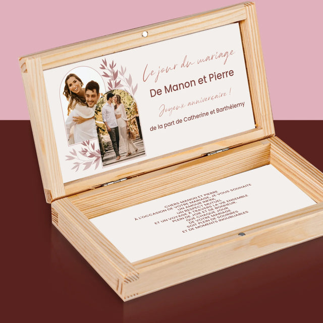 Le Collage Photo: Le Jour Du Mariage - Boîte À Monnaie En Bois