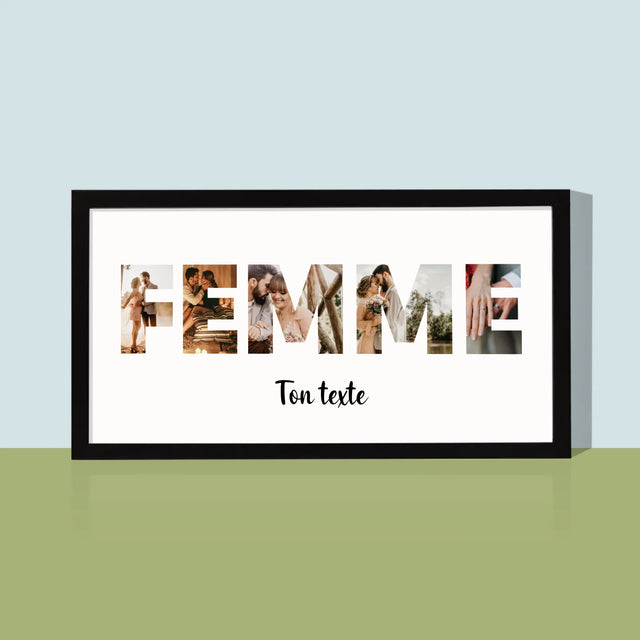 Collage Photo De Lettre: La Femme De Tes Photos - Impression Encadrée 20X40