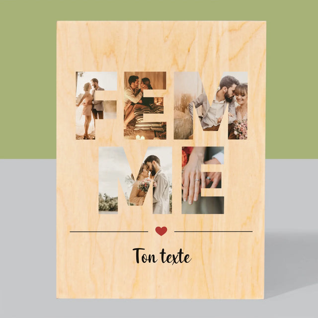 Collage Photo De Lettre: La Femme De Tes Photos - Impression Sur Bois
