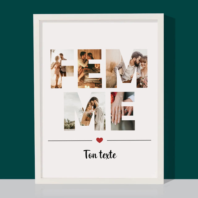 Collage Photo De Lettre: La Femme De Tes Photos - Impression Encadrée 30X40